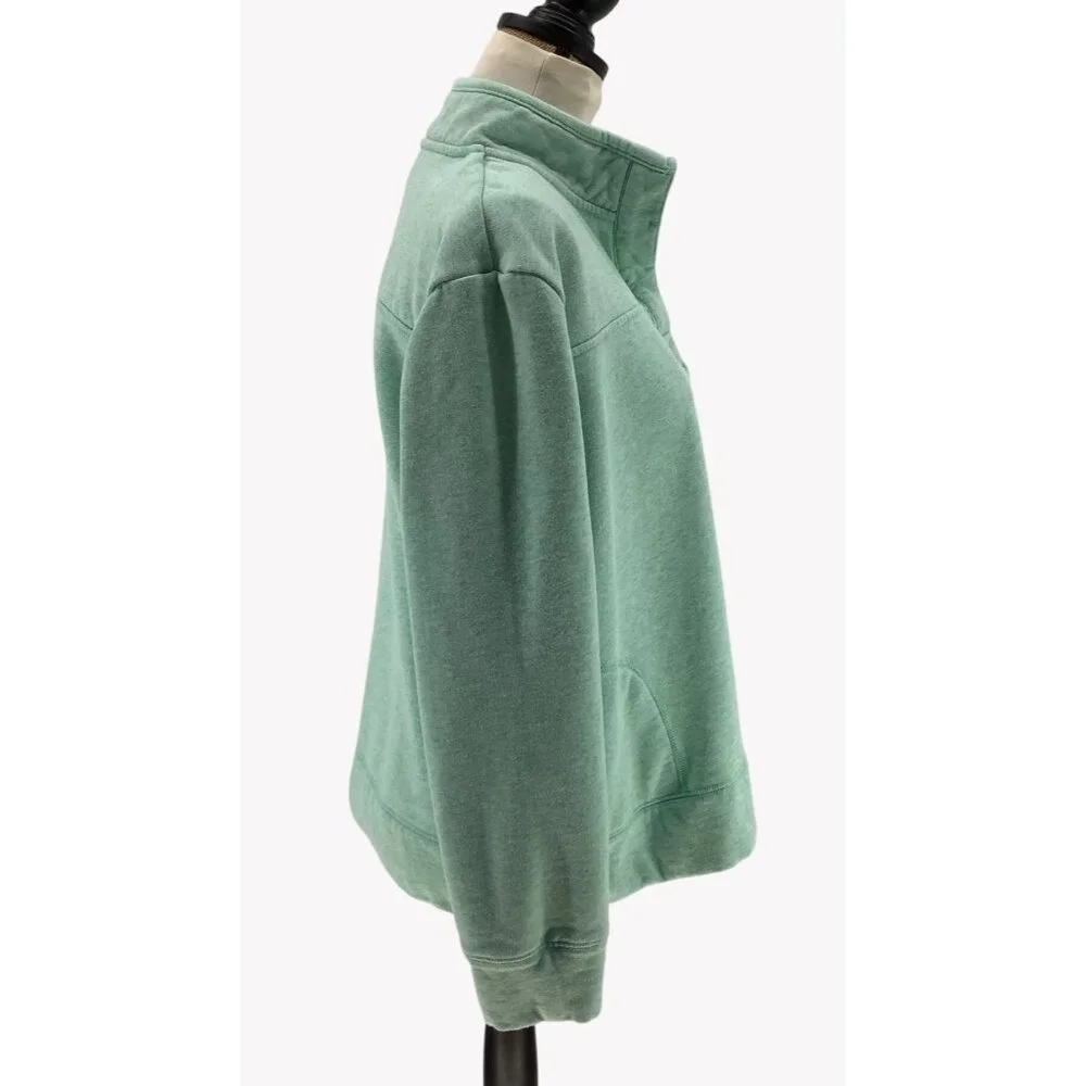State Of Mine VIRGINIA Womans XL Quarter Button Pullover Mint Green Sweatshirt - Picture 4 of 9